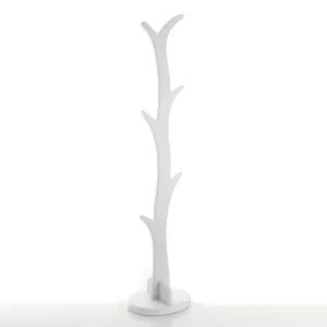 Appendiabiti a colonna moderno in legno colore bianco cm 30x3x165h