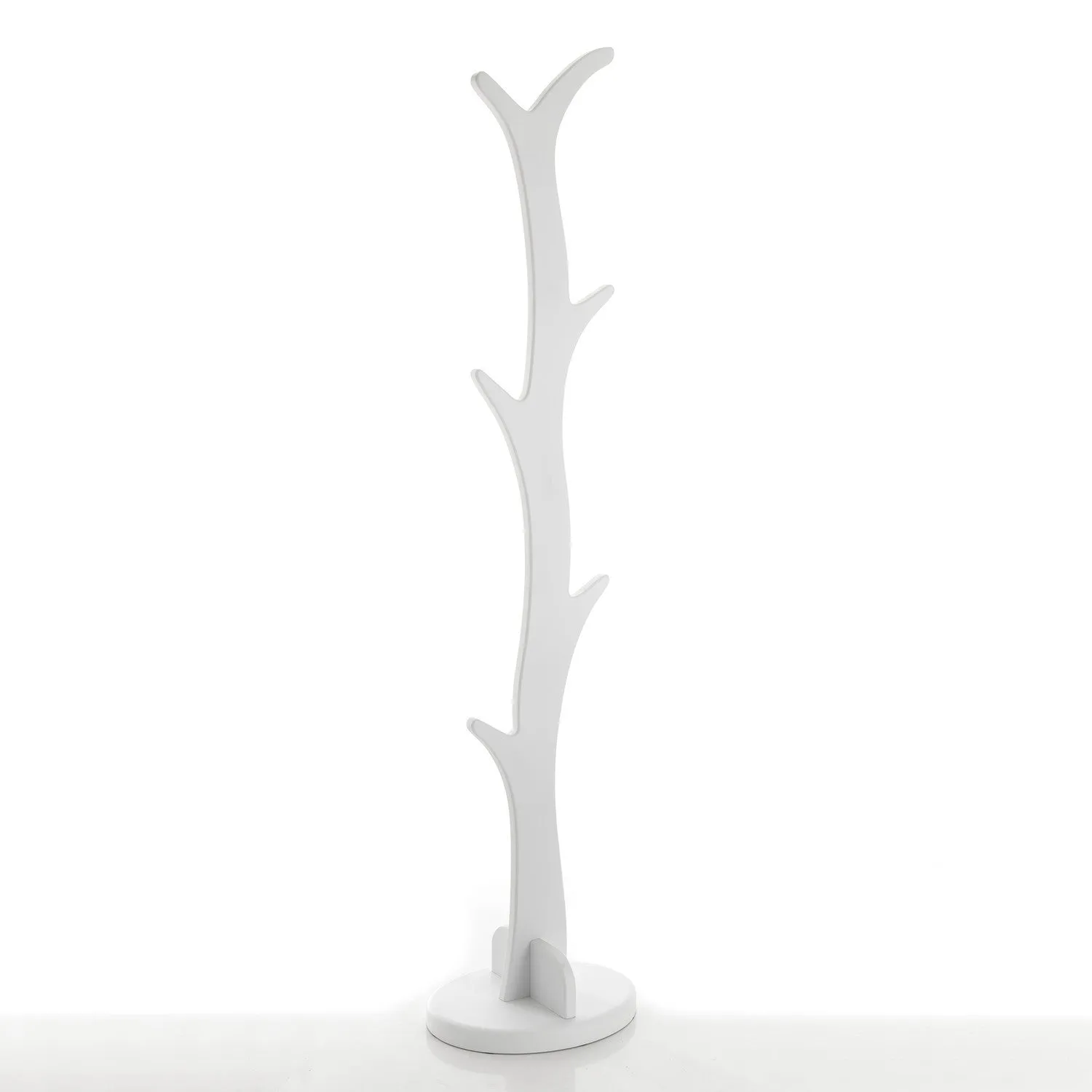 Appendiabiti a colonna moderno in legno colore bianco cm 30x3x165h