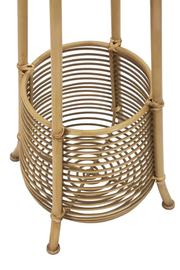 Appendiabiti con portaombrelli in metallo effetto rattan cm 49x49x175h