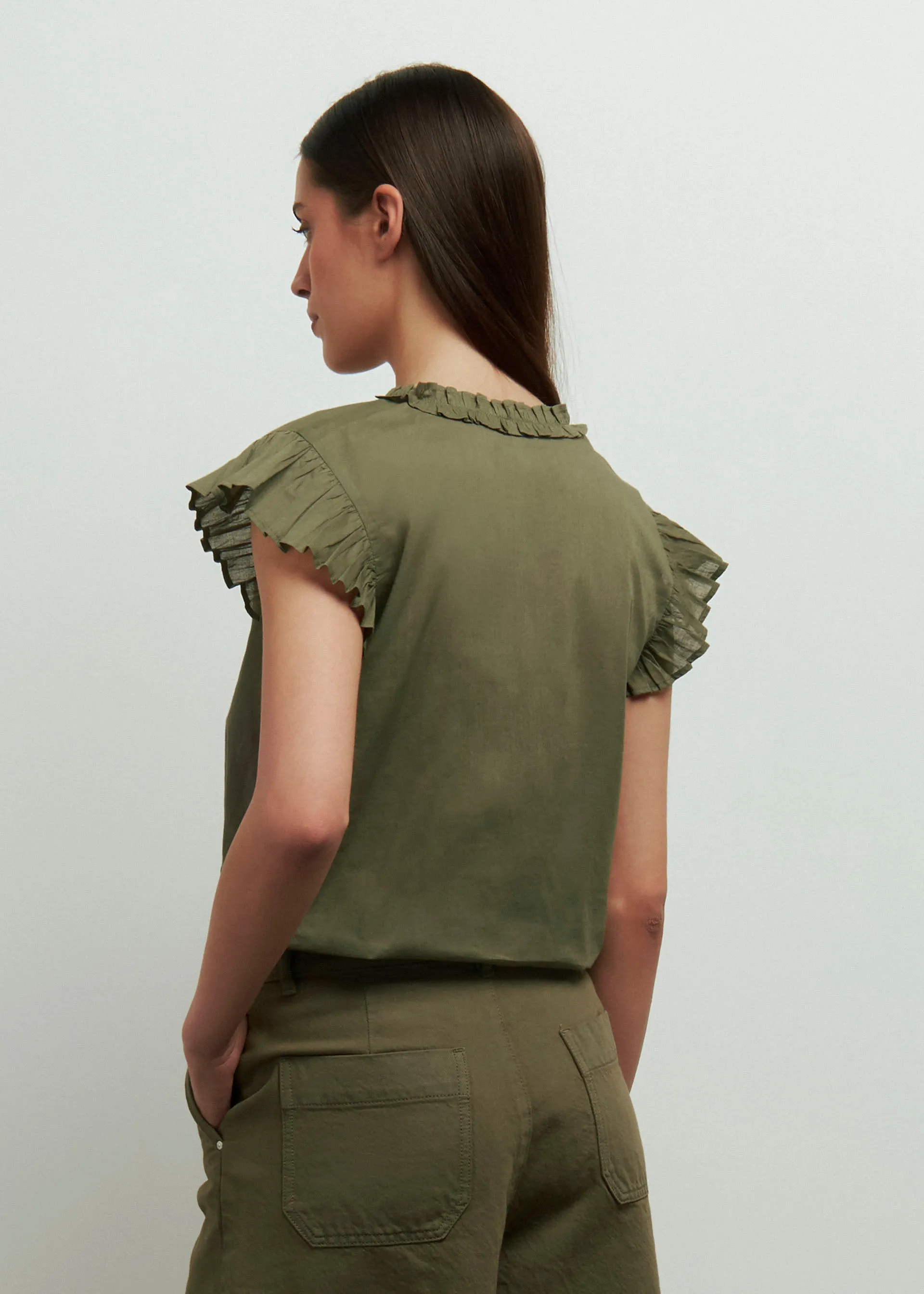 Blusa in voile di cotone