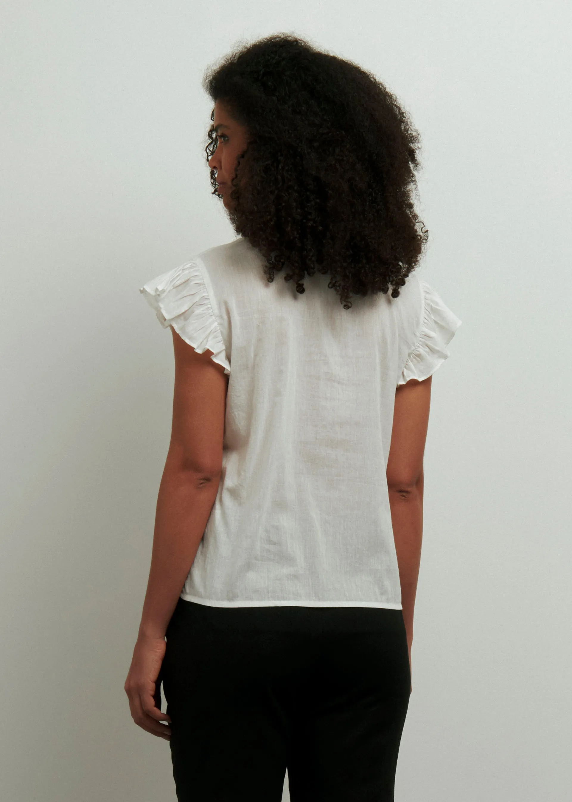 Blusa in voile di cotone