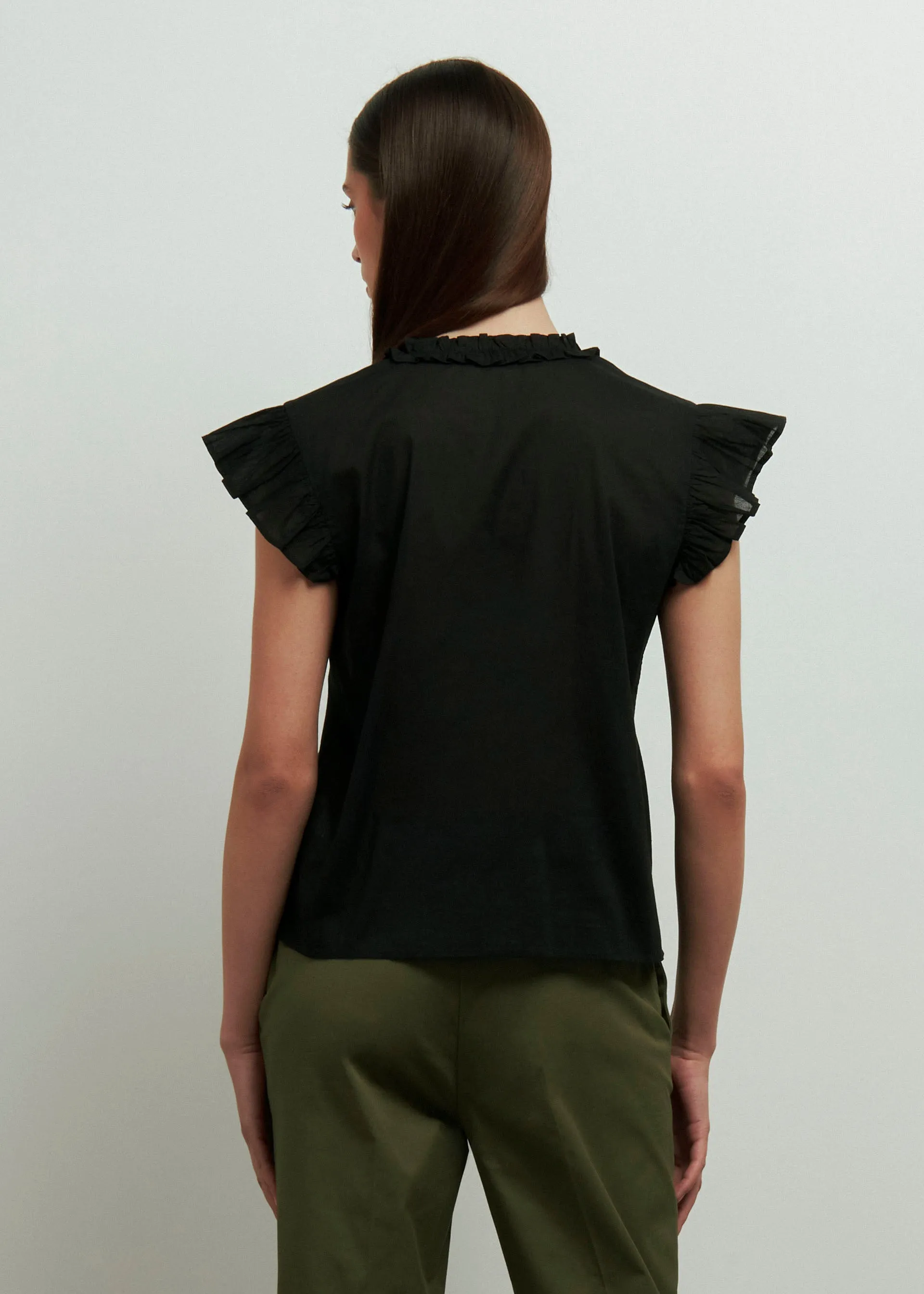 Blusa in voile di cotone