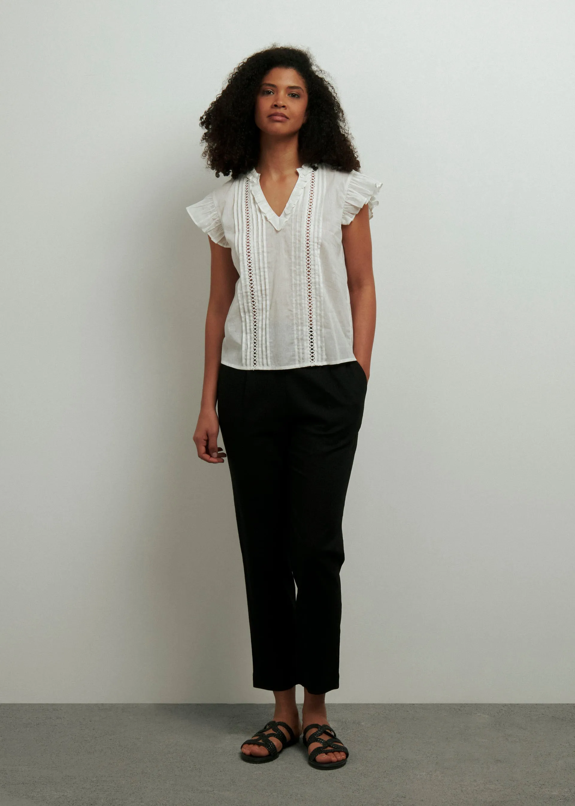 Blusa in voile di cotone