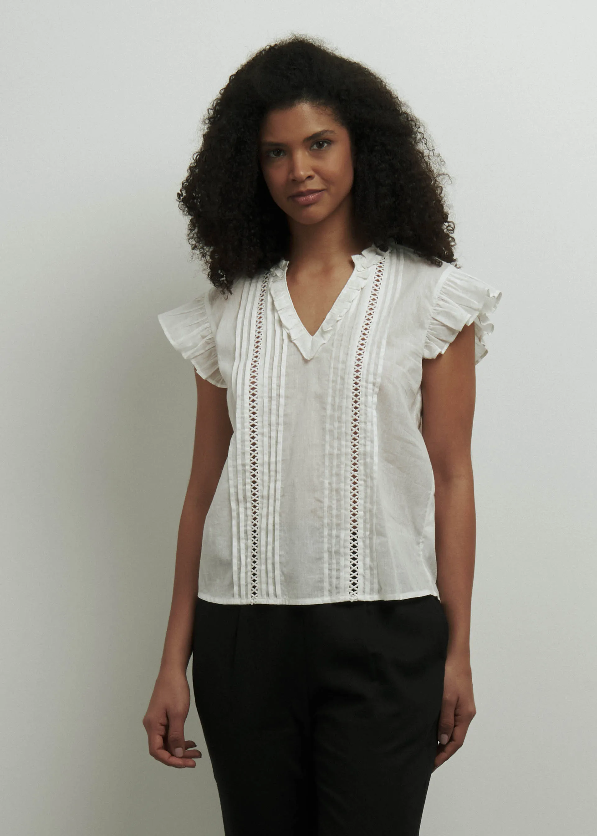 Blusa in voile di cotone