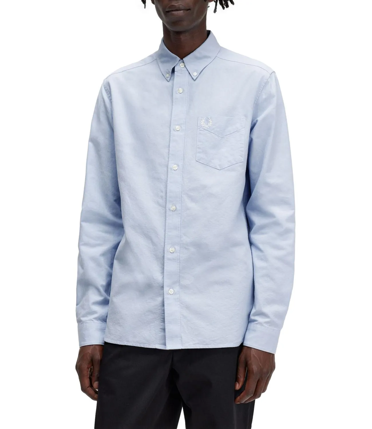 Camicia Fred Perry Oxford celeste light smoke