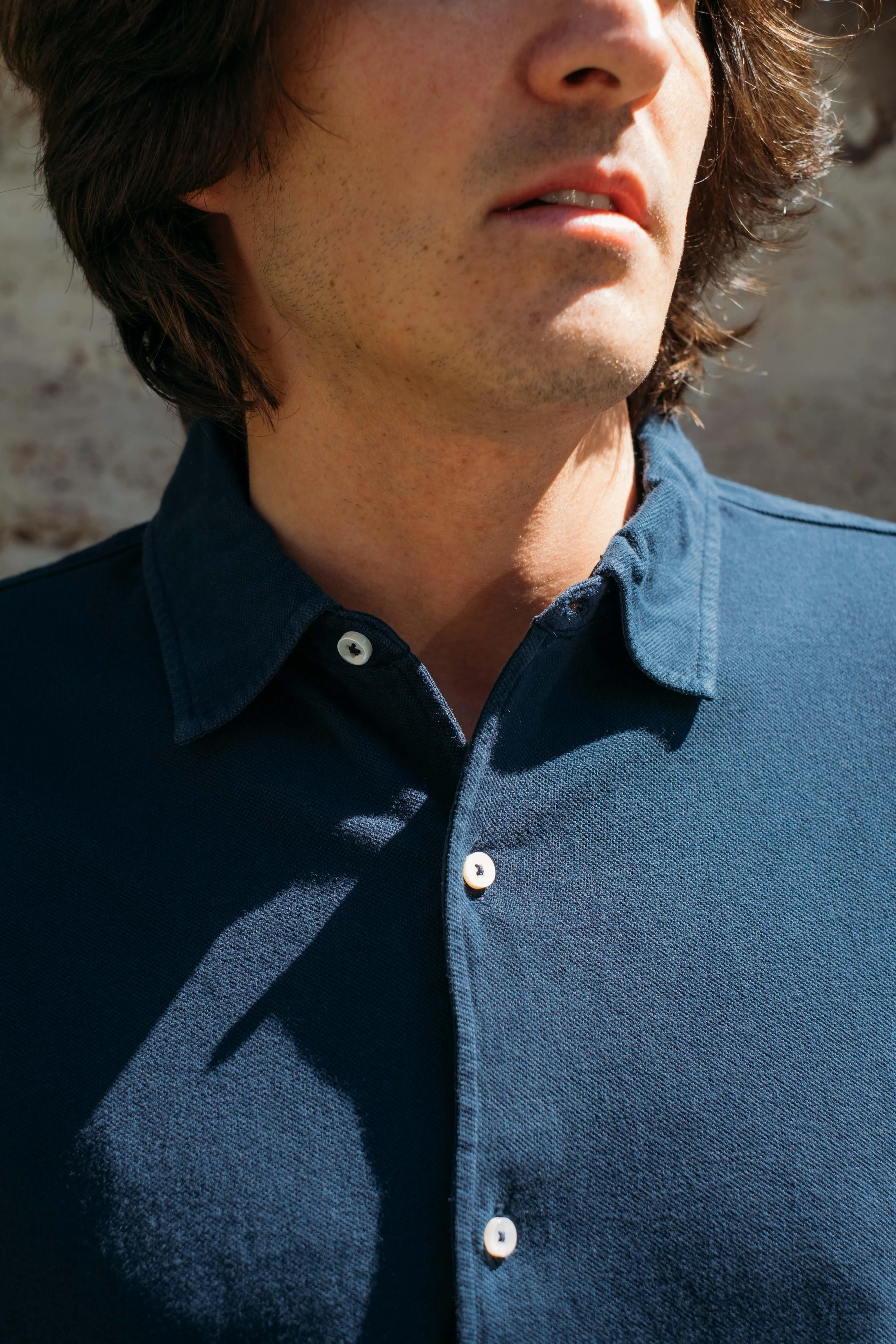 Camicia in Piquet Navy