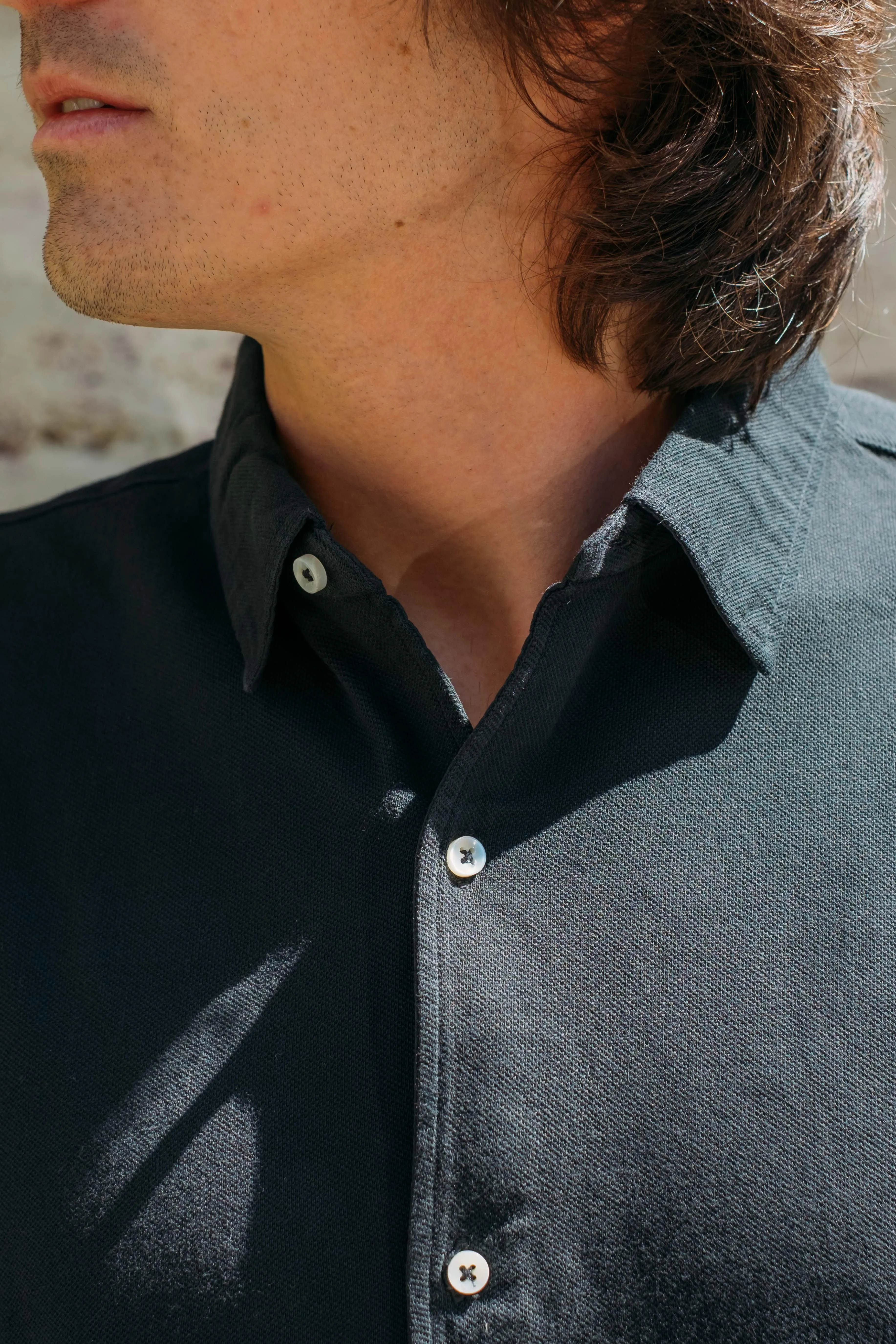 Camicia in Piquet Nero