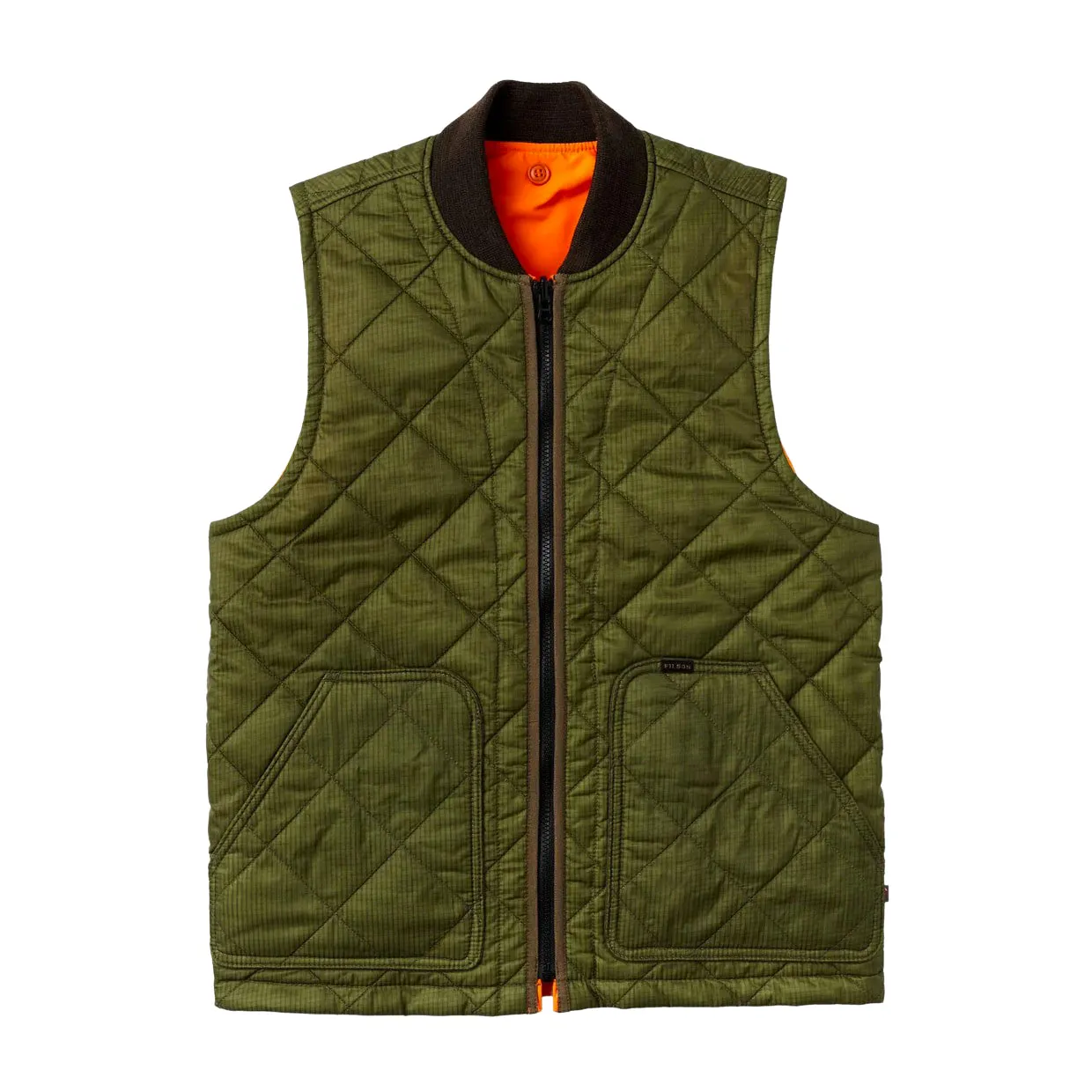 Gilet Uomo Filson Eagle Plains Vest Liner Verde / Arancione