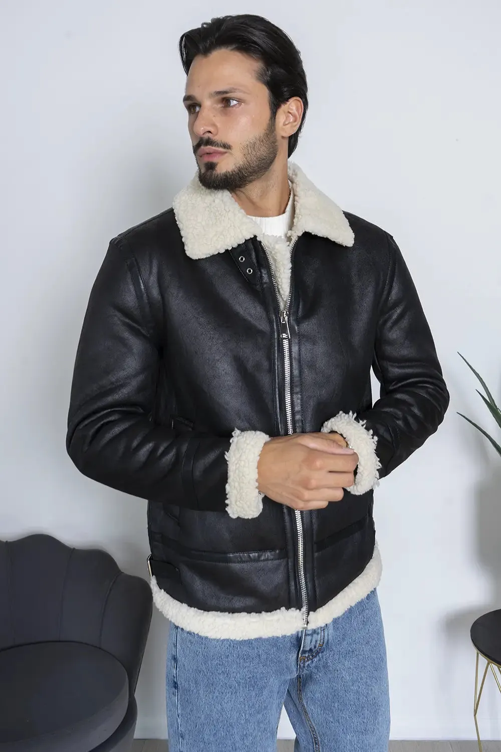 Giubbotto Shearling Pelliccia Sintetica Art. Gb179