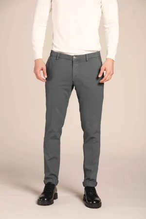 Milano Style pantalone chino uomo in cotone stretch con pattern occhio di pernice extra slim fit