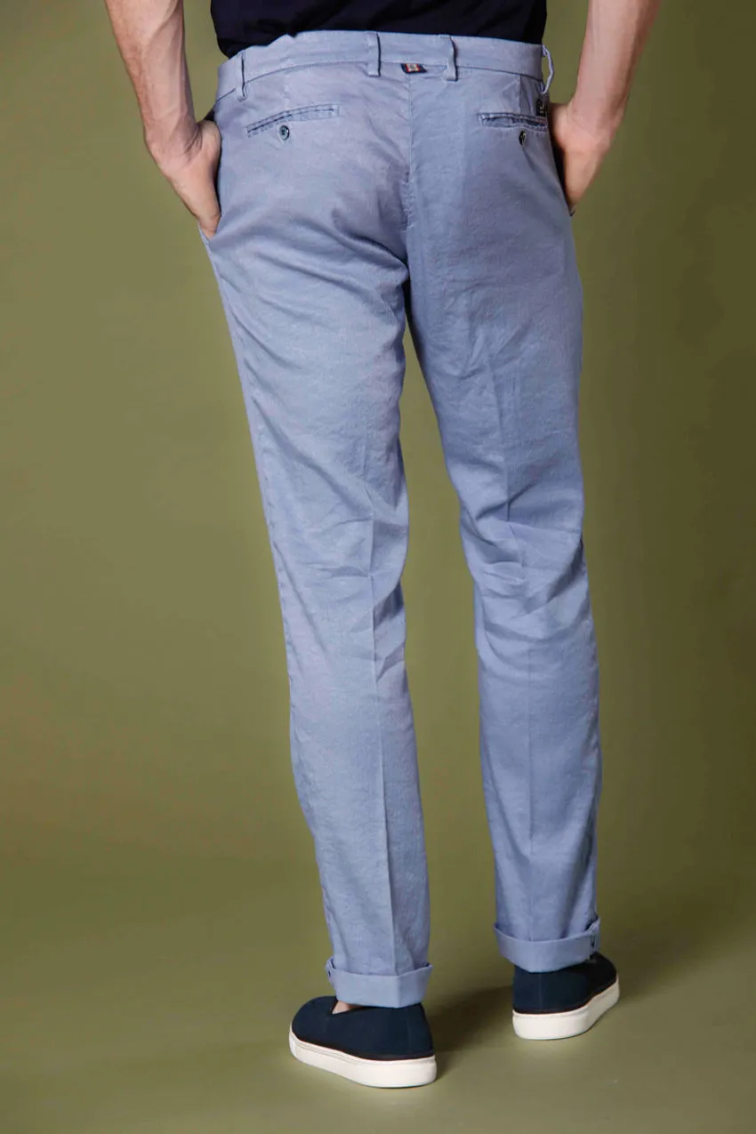 New York pantalone chino da uomo in lino e cotone regular