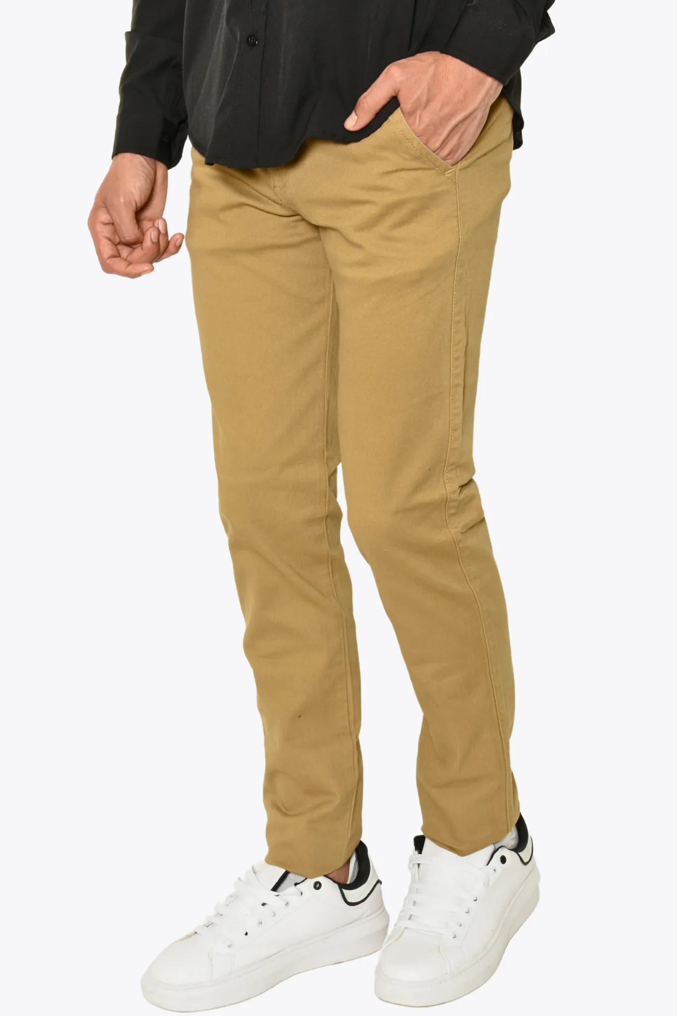 Pantalón Gabardina Corte Slim Café