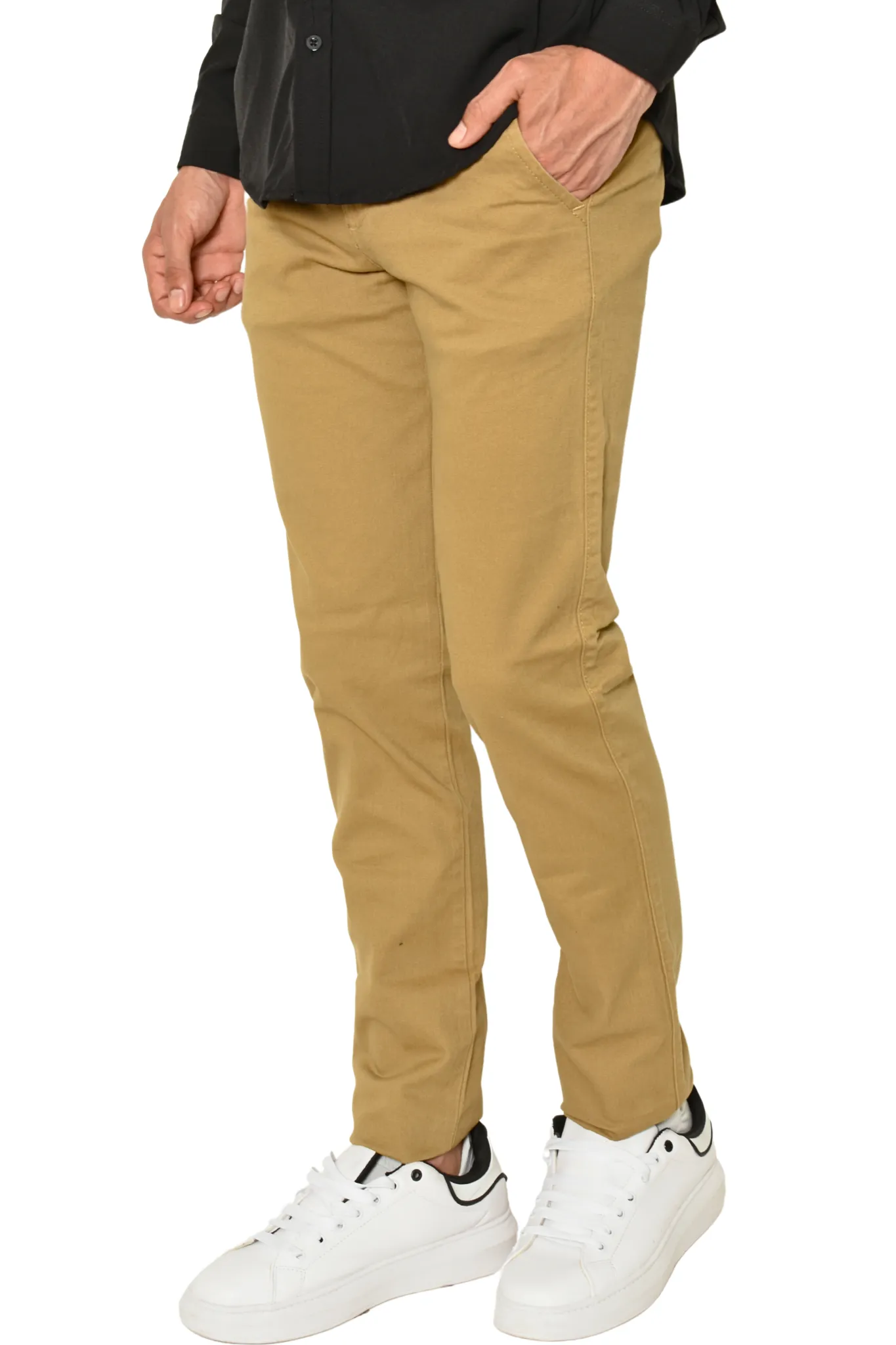 Pantalón Gabardina Corte Slim Café