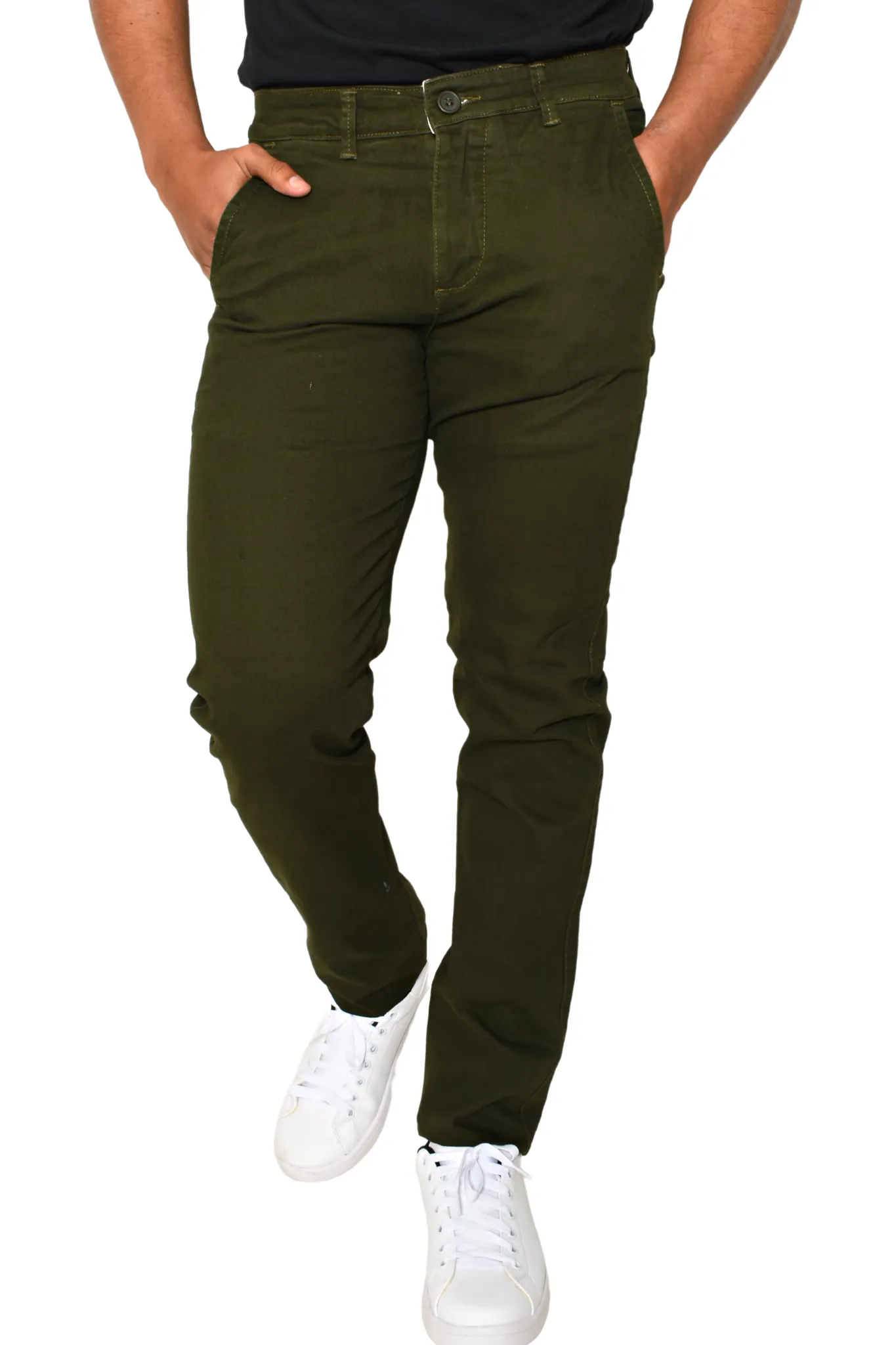 Pantalón Gabardina Corte Slim Verde