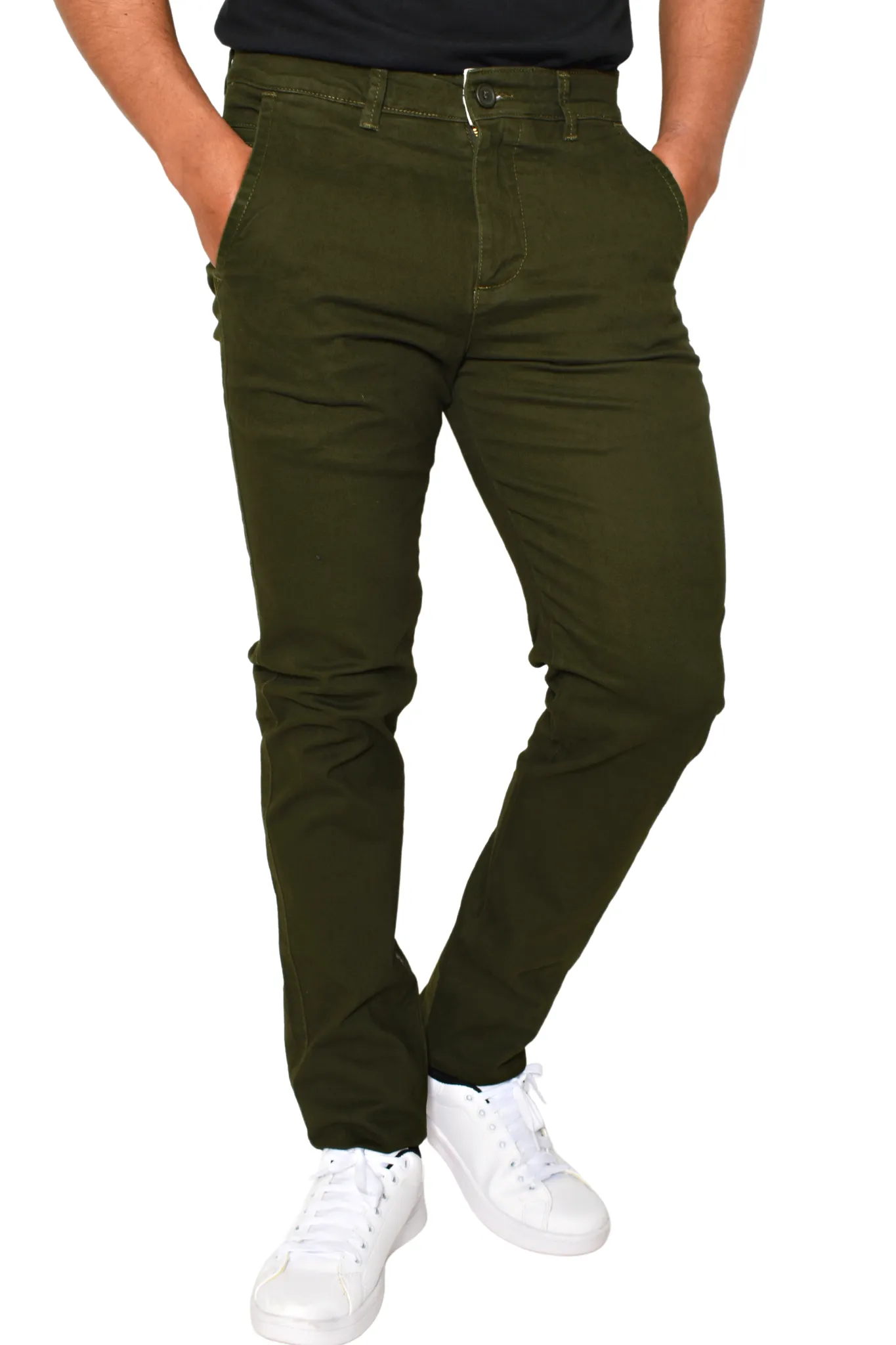 Pantalón Gabardina Corte Slim Verde