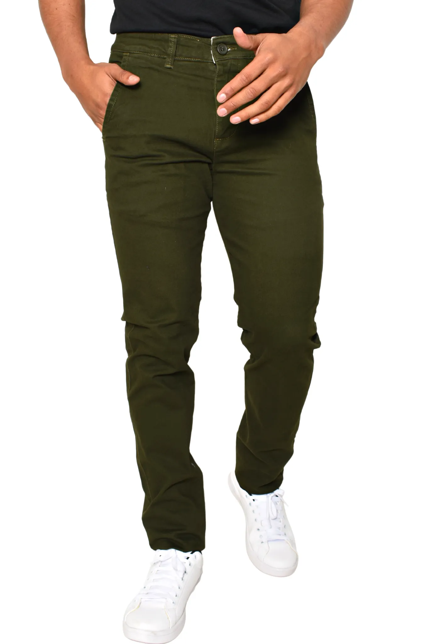 Pantalón Gabardina Corte Slim Verde