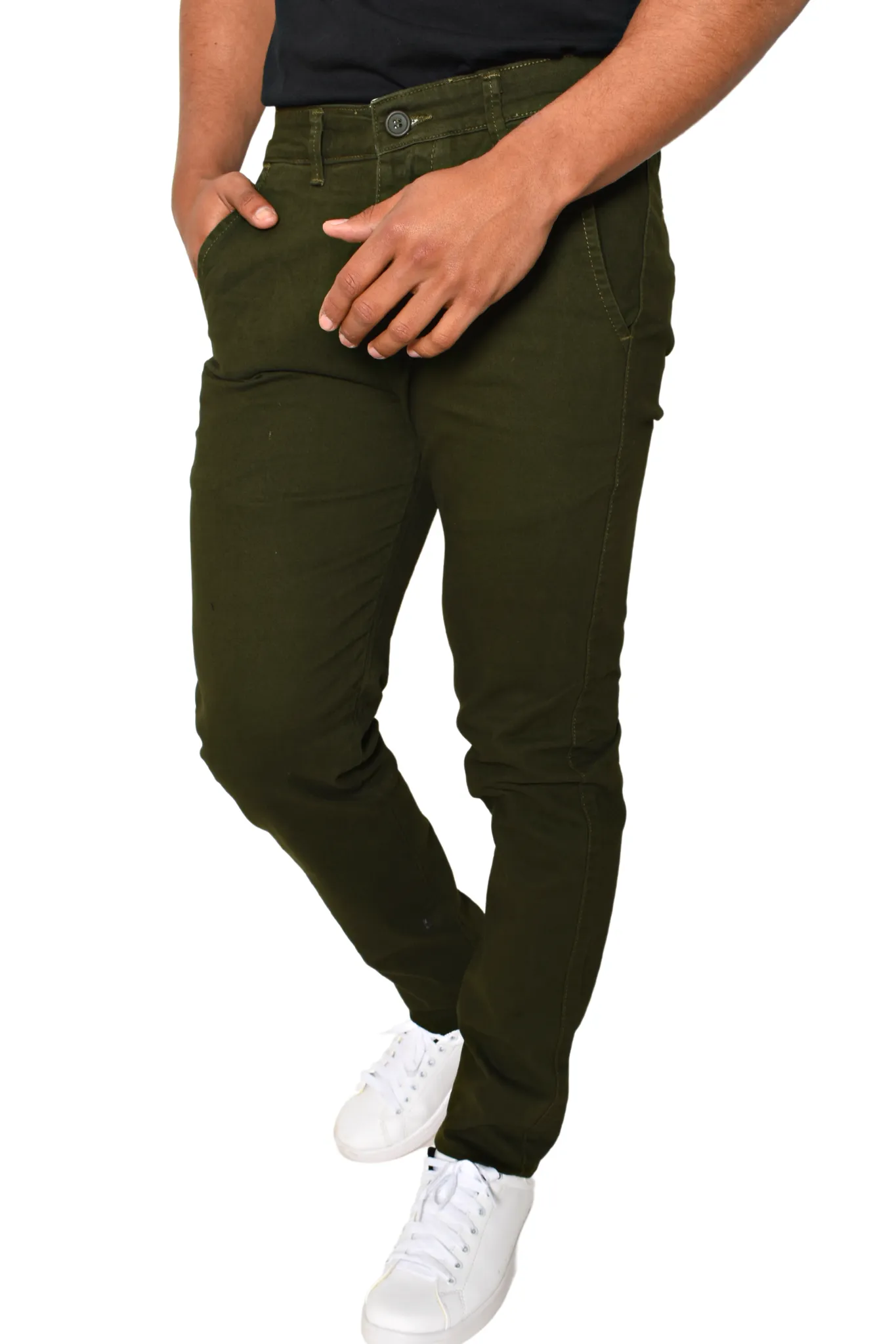 Pantalón Gabardina Corte Slim Verde