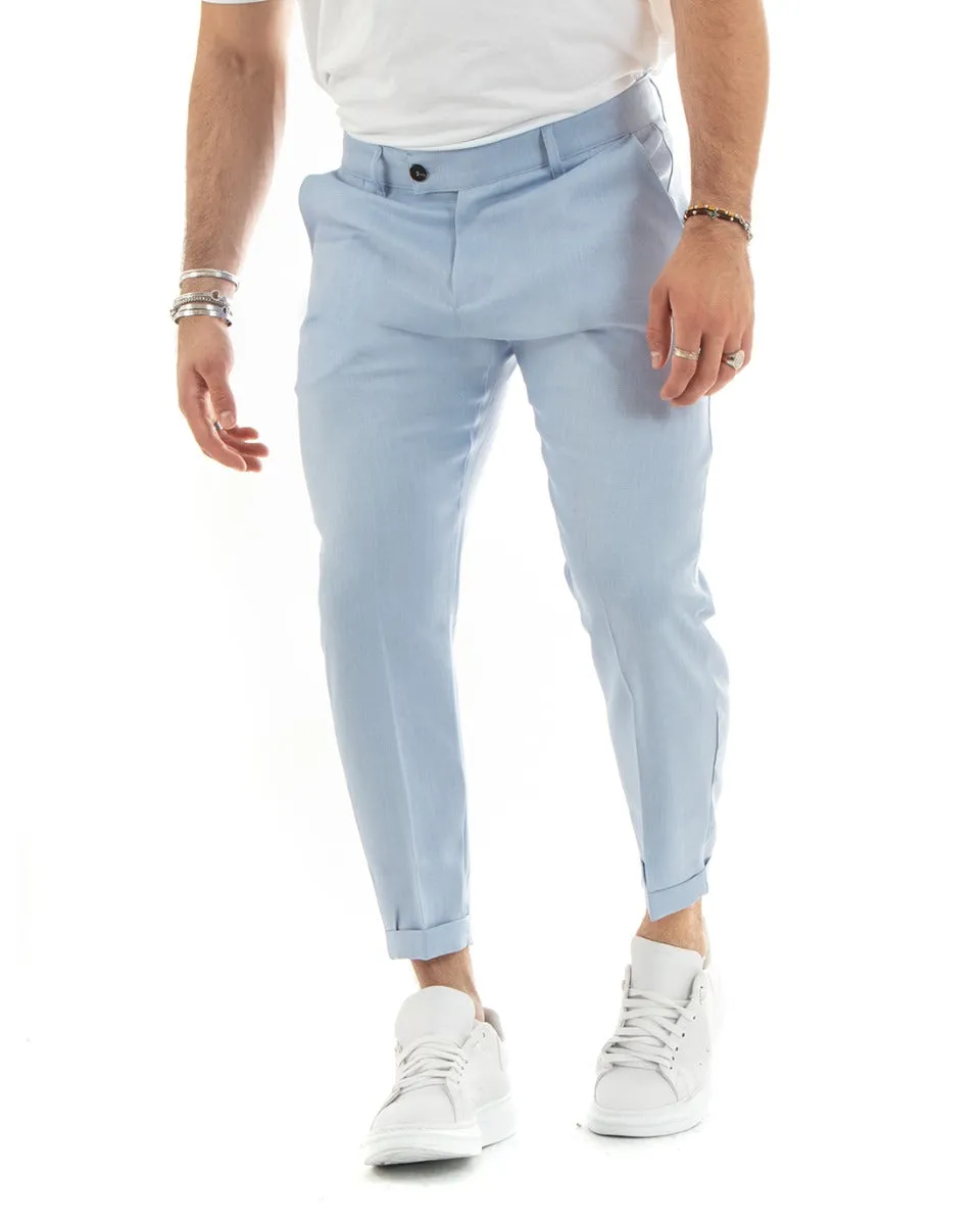 Pantaloni Uomo Viscosa Loose Fit Tasca America Abbottonatura Allungata Polvere GIOSAL-P5766A