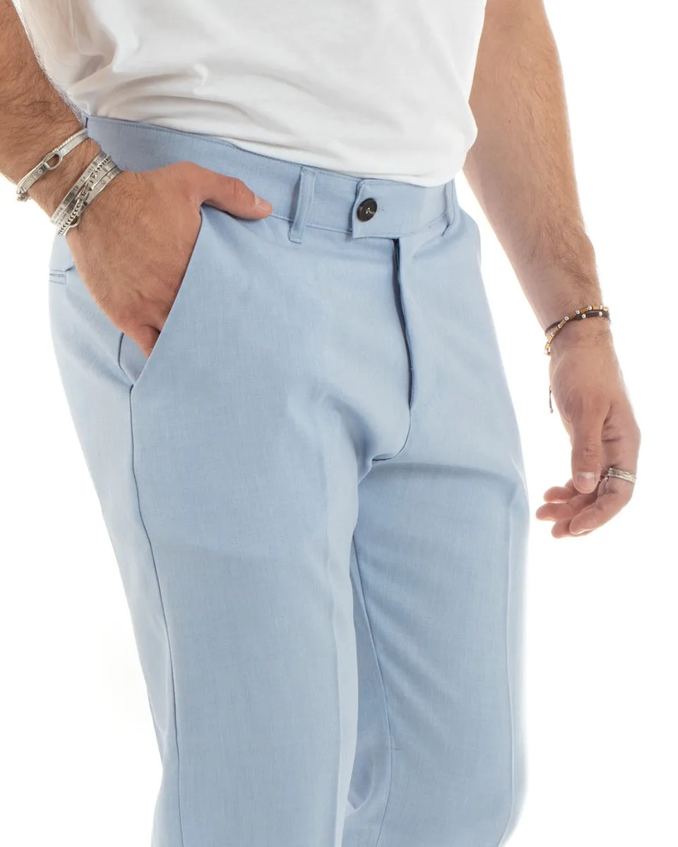 Pantaloni Uomo Viscosa Loose Fit Tasca America Abbottonatura Allungata Polvere GIOSAL-P5766A