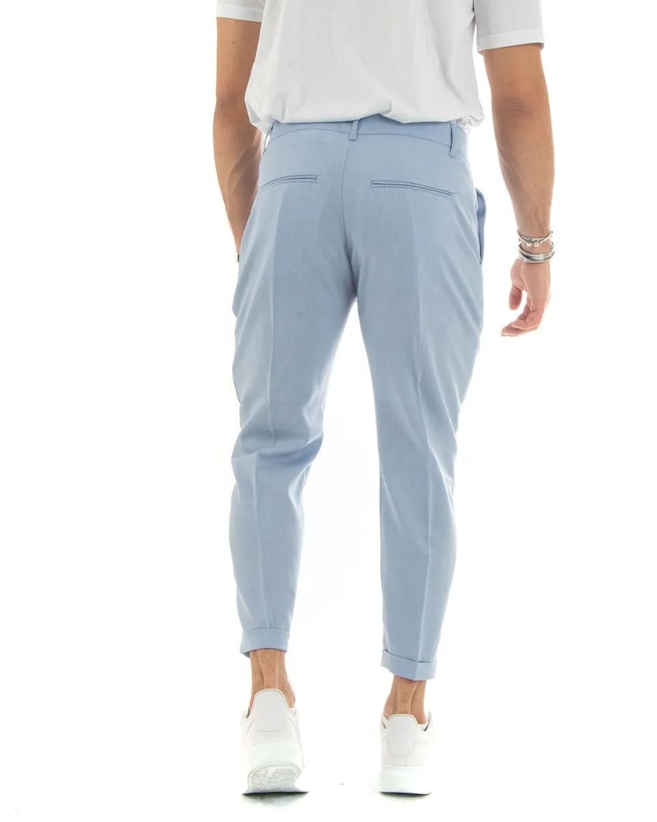 Pantaloni Uomo Viscosa Loose Fit Tasca America Abbottonatura Allungata Polvere GIOSAL-P5766A