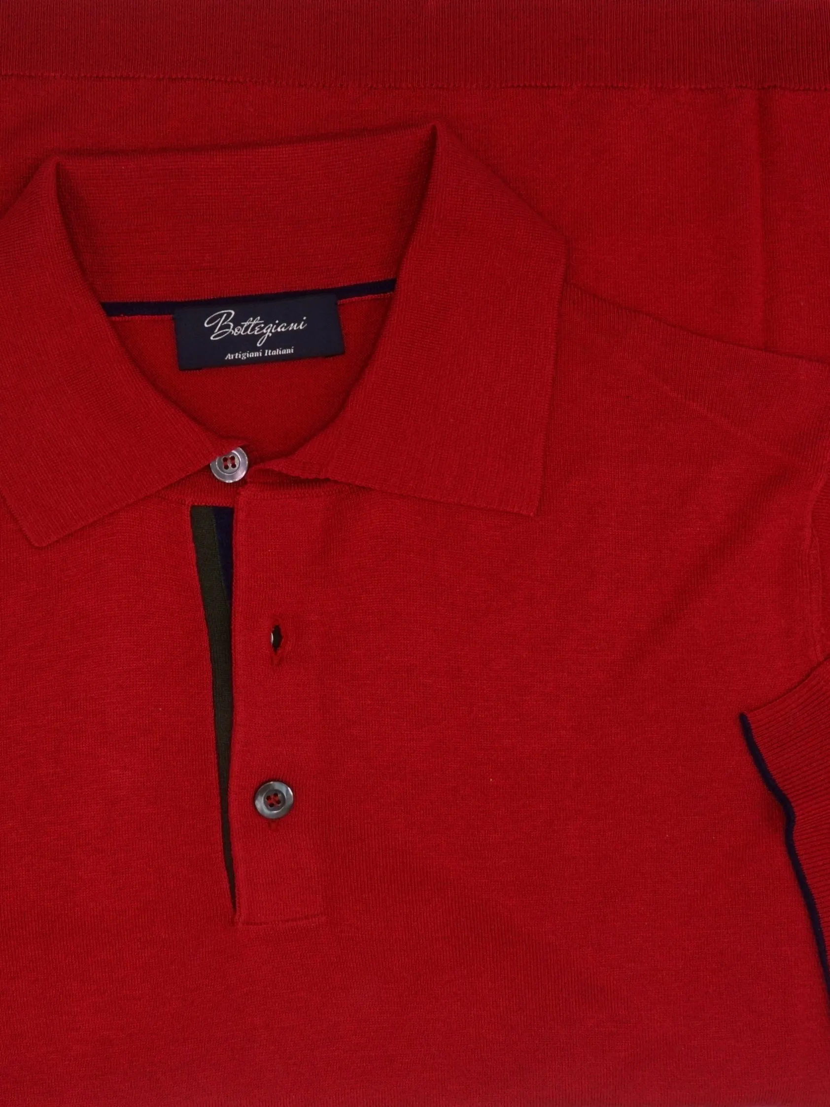 Polo in maglia Maniche Corte Rosso Porpora 100% Seta