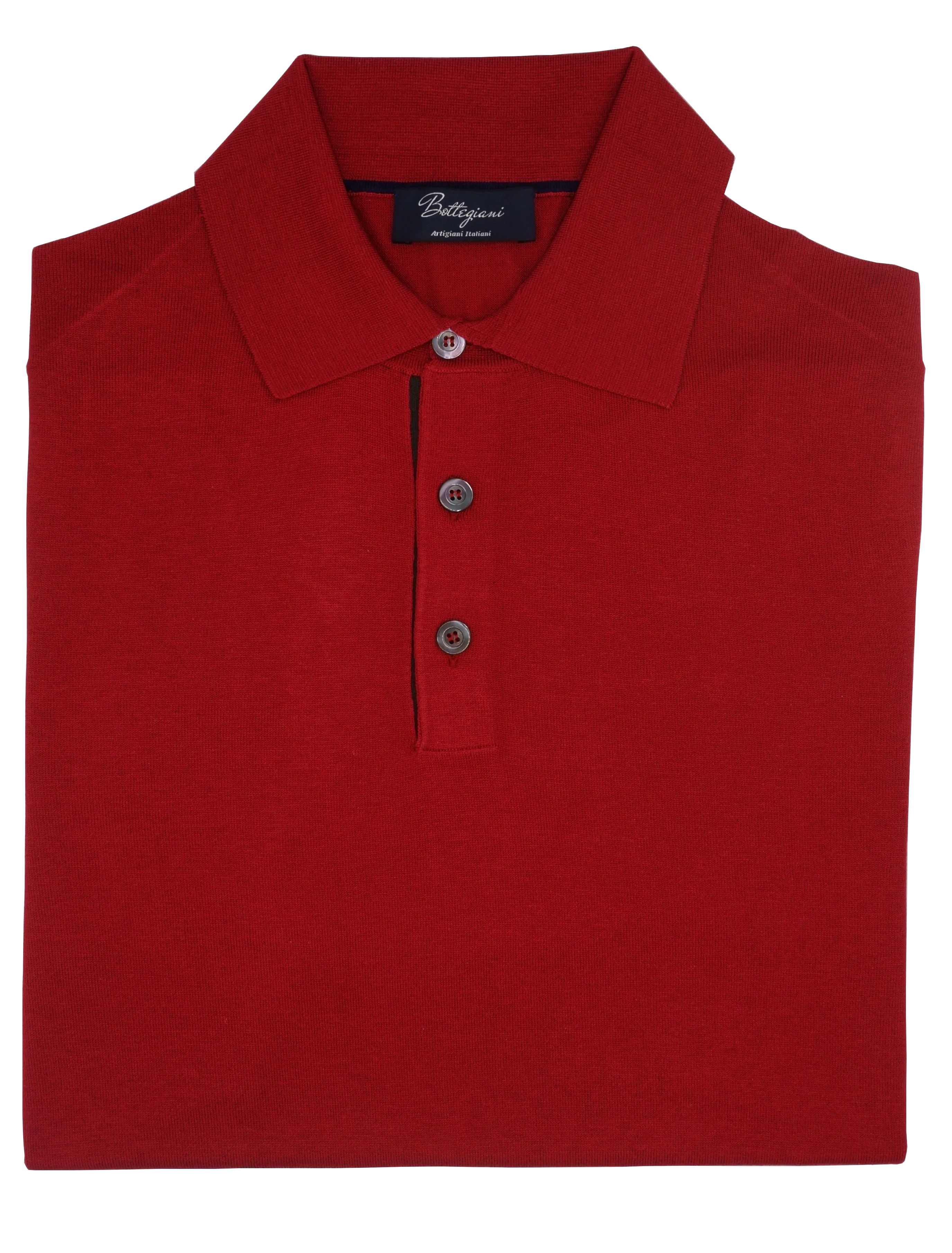 Polo in maglia Maniche Corte Rosso Porpora 100% Seta