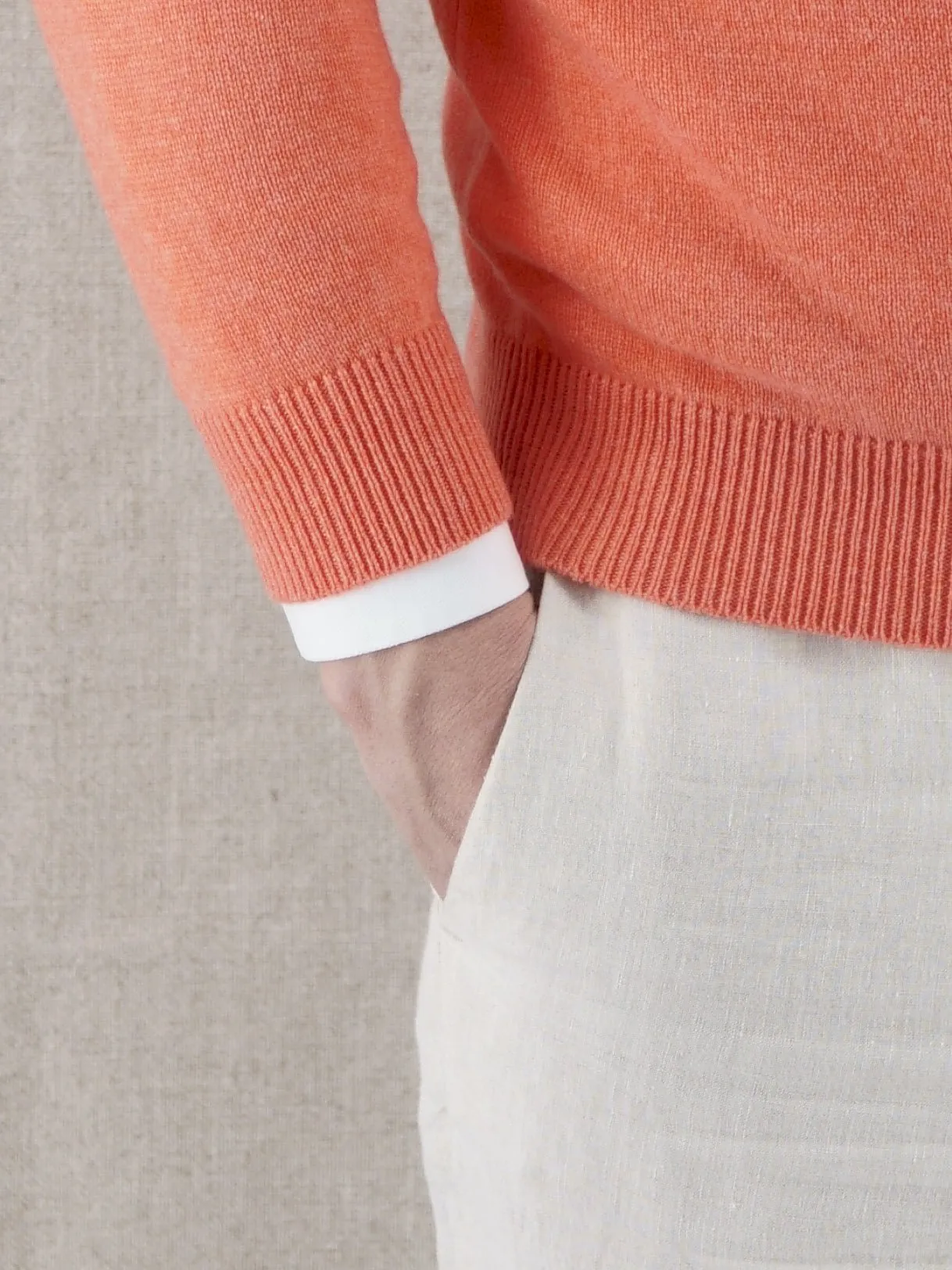 Scollo V Nuvola Living Coral 100% Cashmere